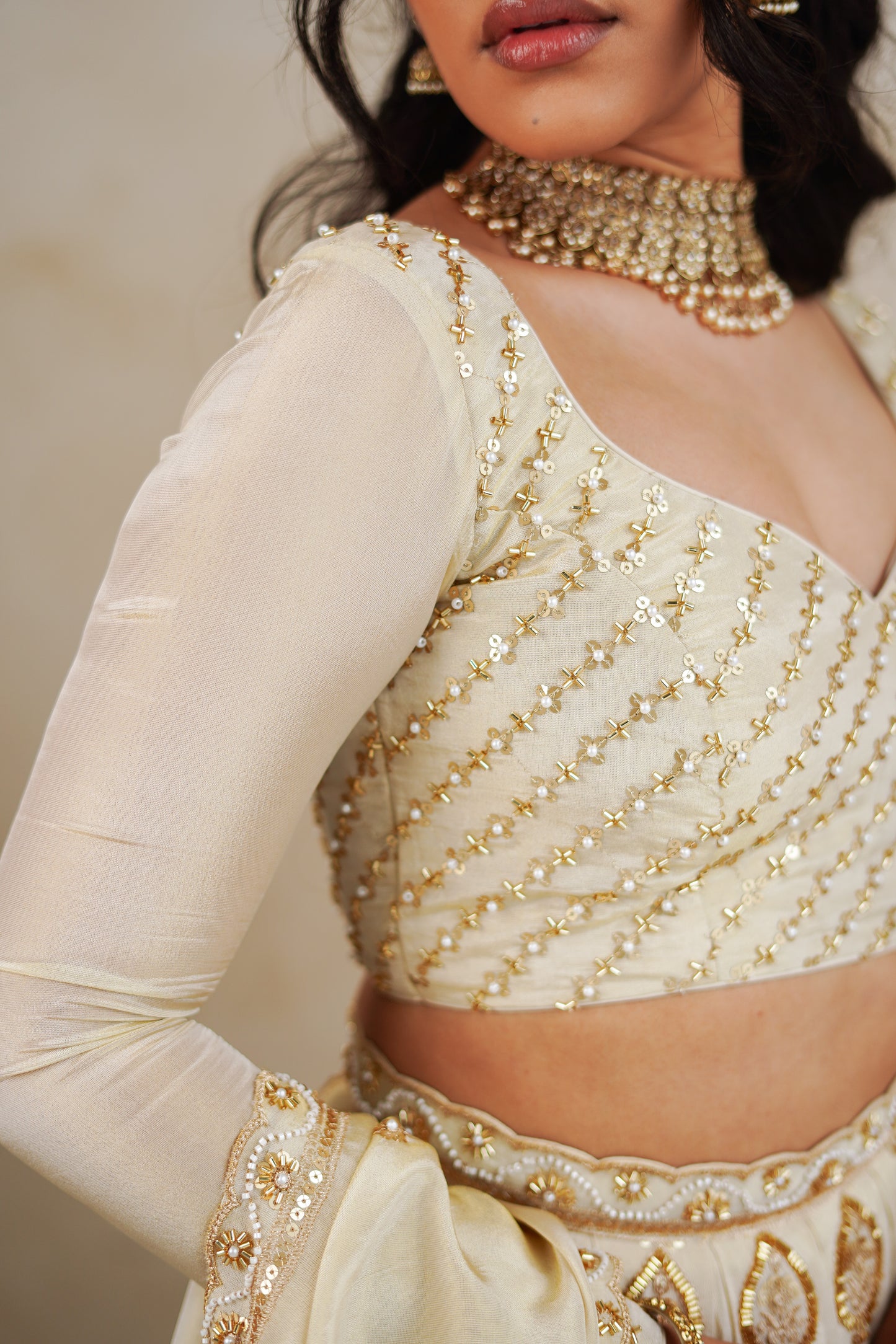 Beige Zehna Blouse
