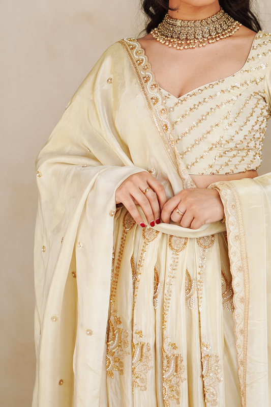 Beige Zehna Dupatta