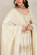 Beige Zehna Handwork Dupatta