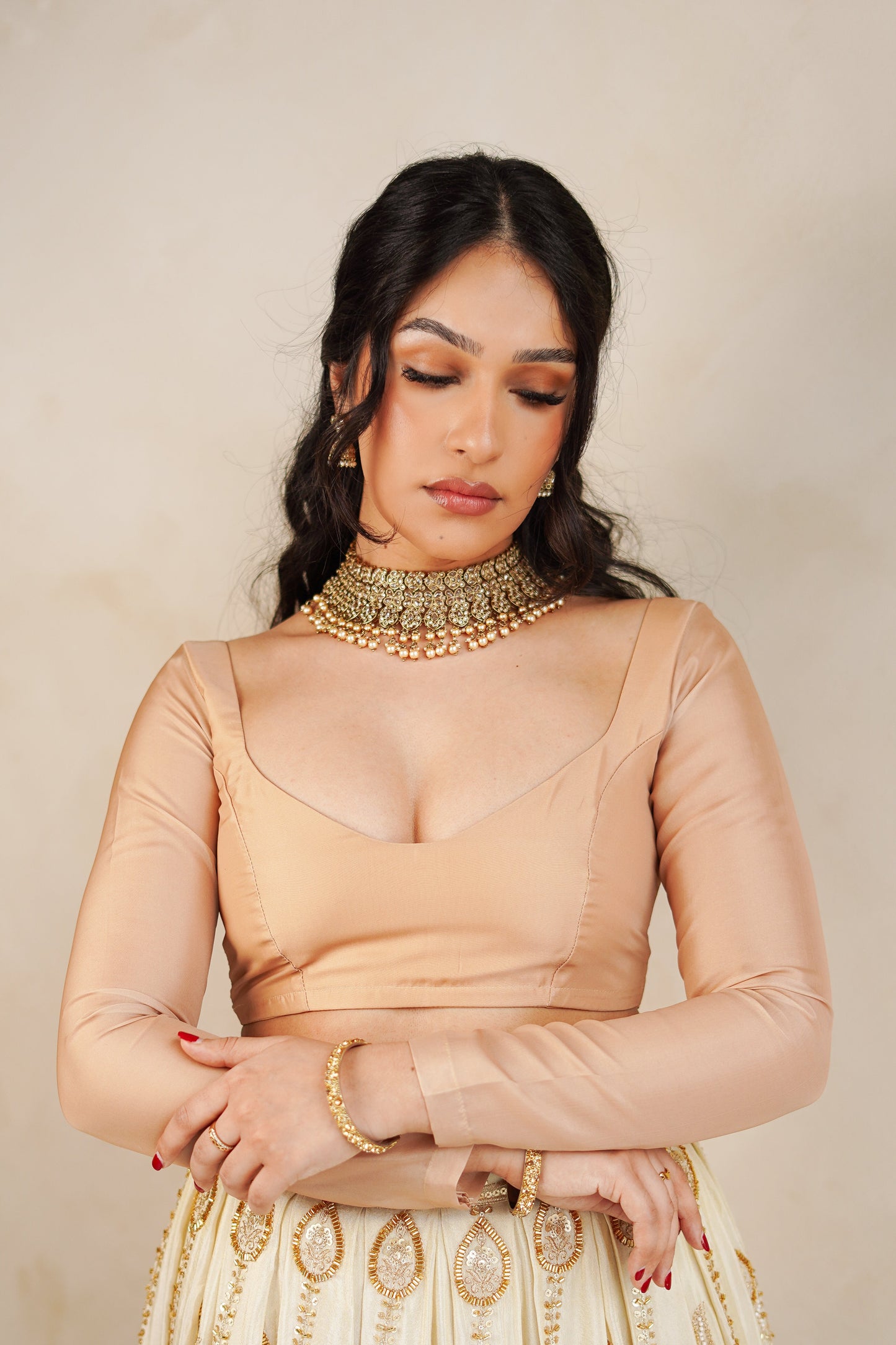 Champagne Long Sleeve Adore Blouse
