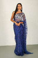Navy Raina Easy-Drape Saree