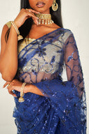 Navy Raina Easy-Drape Saree