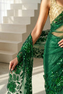Emerald Opulence Easy-Drape Saree