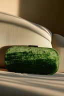 Green Gardenia Velvet Clutch