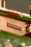 Green Gardenia Velvet Clutch