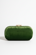 Green Gardenia Velvet Clutch