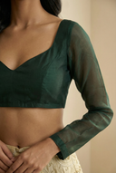 Evergreen Long Sleeve Adore Blouse - The Saree Room
