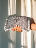 Silver Mogra Clutch