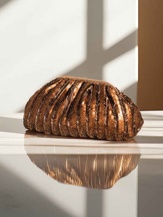Brown Puff Clutch