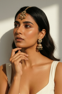 Forest Zari Pearl Tikka Set