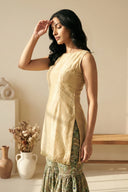 Green Damask Suit and Dupatta - The Saree Room