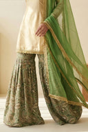 Green Damask Suit and Dupatta - The Saree Room