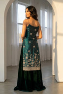 Teal Jardin Suit and Dupatta