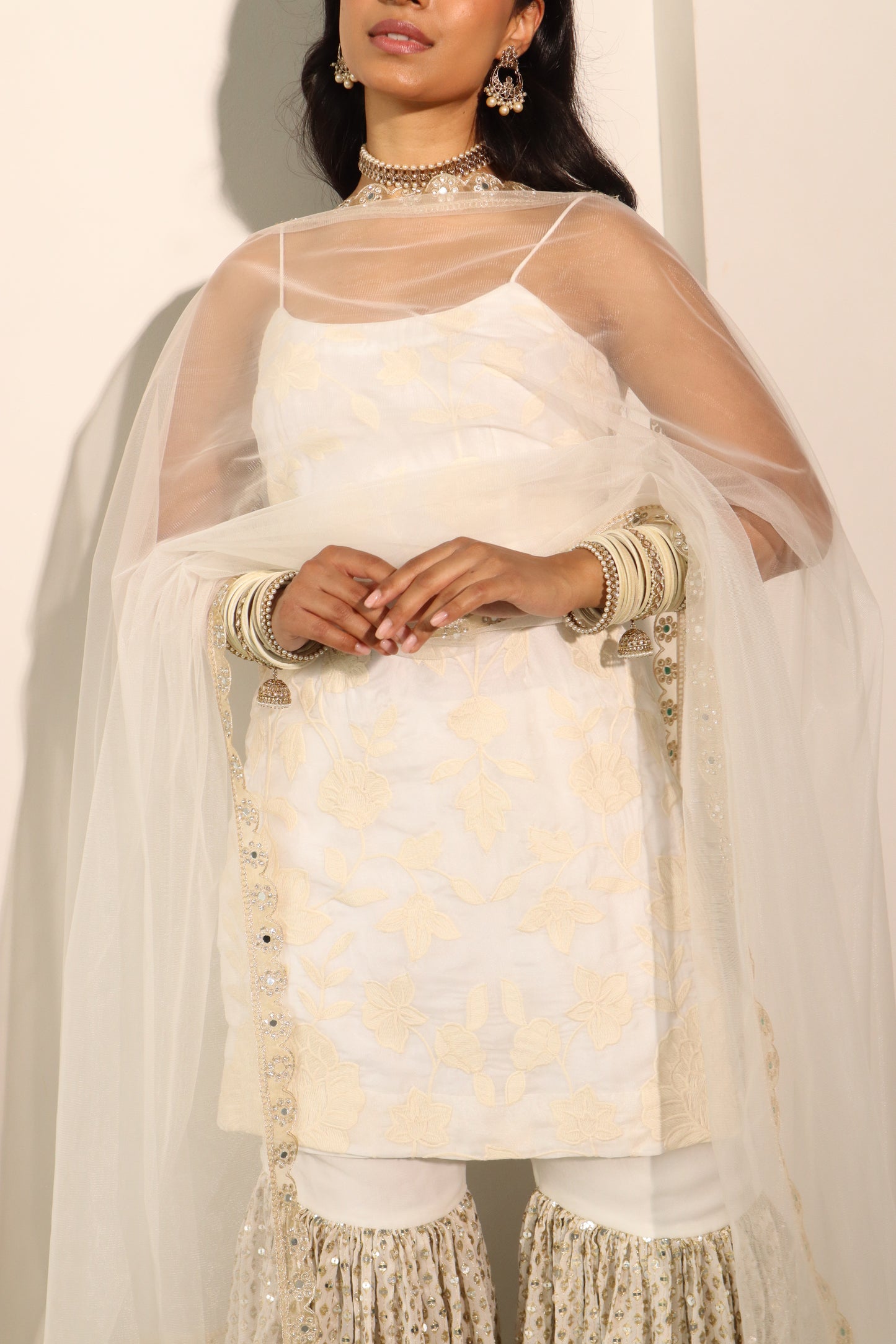Blanche Chamak Suit and Dupatta