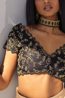 Black Amira Handwork Blouse