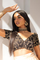 Black Amira Handwork Blouse