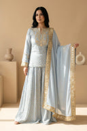 Ice Blue Maha Suit And Dupatta