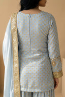 Ice Blue Maha Suit And Dupatta