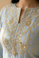 Ice Blue Maha Suit And Dupatta