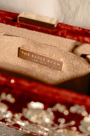 Maroon Gardenia Velvet Clutch