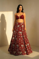 Maroon Lotus Skirt