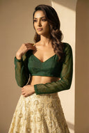 Evergreen Long Sleeve Adore Blouse - The Saree Room
