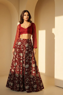 Maroon Long Sleeve Adore Blouse - The Saree Room