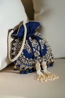 Navy Sphere Potli Bag