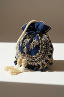 Navy Sphere Potli Bag