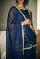 Navy Empress Suit and Dupatta - The Saree Room