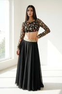 Onyx Rosette Handwork Blouse