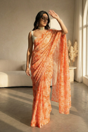 Orange Mystery Easy-Drape Saree - The Saree Room
