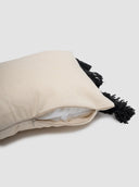 Beige Tassel Lumbar Pillow Cover - The Saree Room