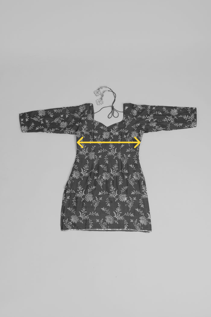 Measure suit top bust just below the armhole, edge to edge; multiply by 2