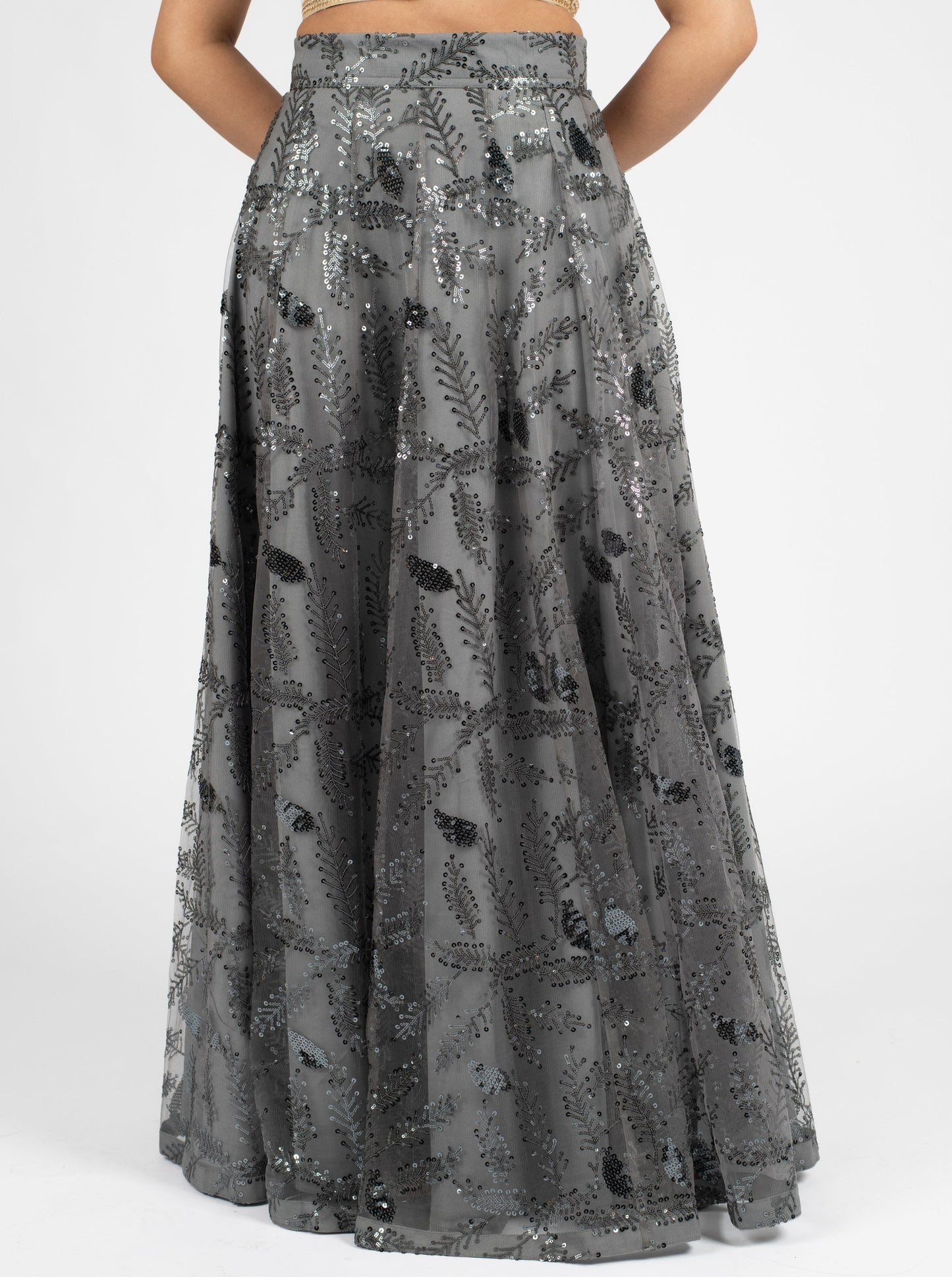 Grey Quill Skirt