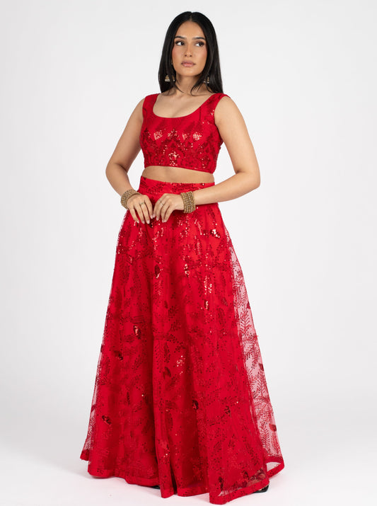 Red Quill Skirt