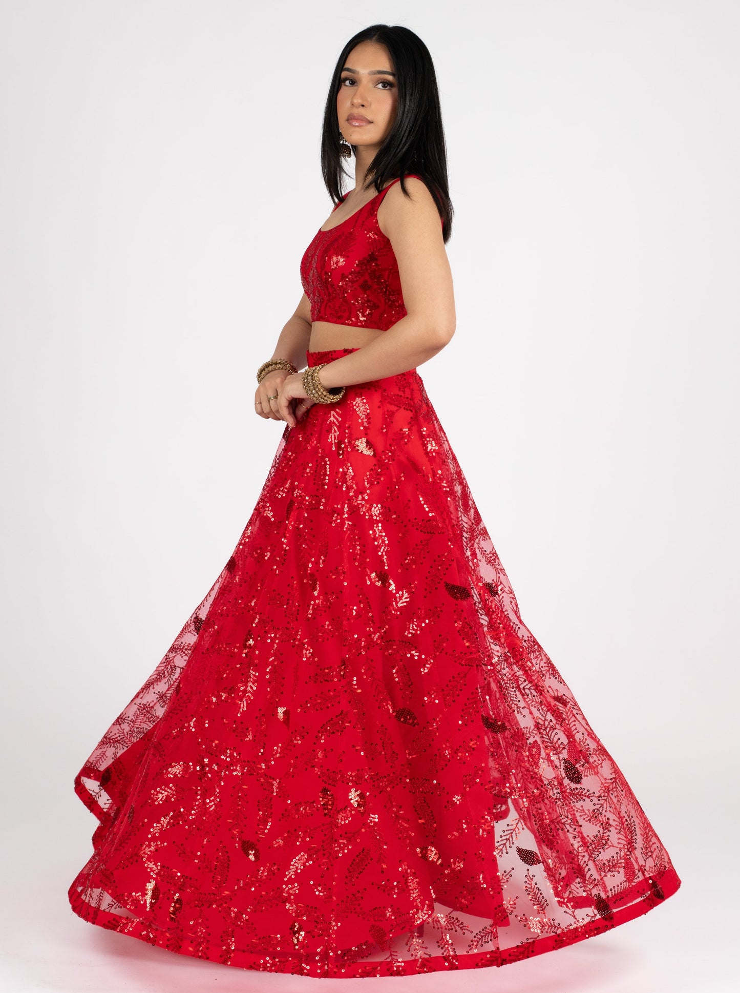 Red Quill Skirt