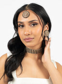 Onyx Chainmail Tikka Set - The Saree Room