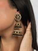 Black Stacked Jhumkis