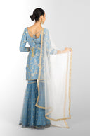 Blue Sitara Suit and Dupatta - The Saree Room