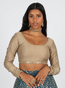 Taupe Long Sleeve Aaeena Blouse