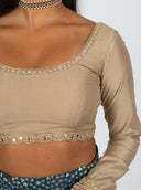 Taupe Long Sleeve Aaeena Blouse