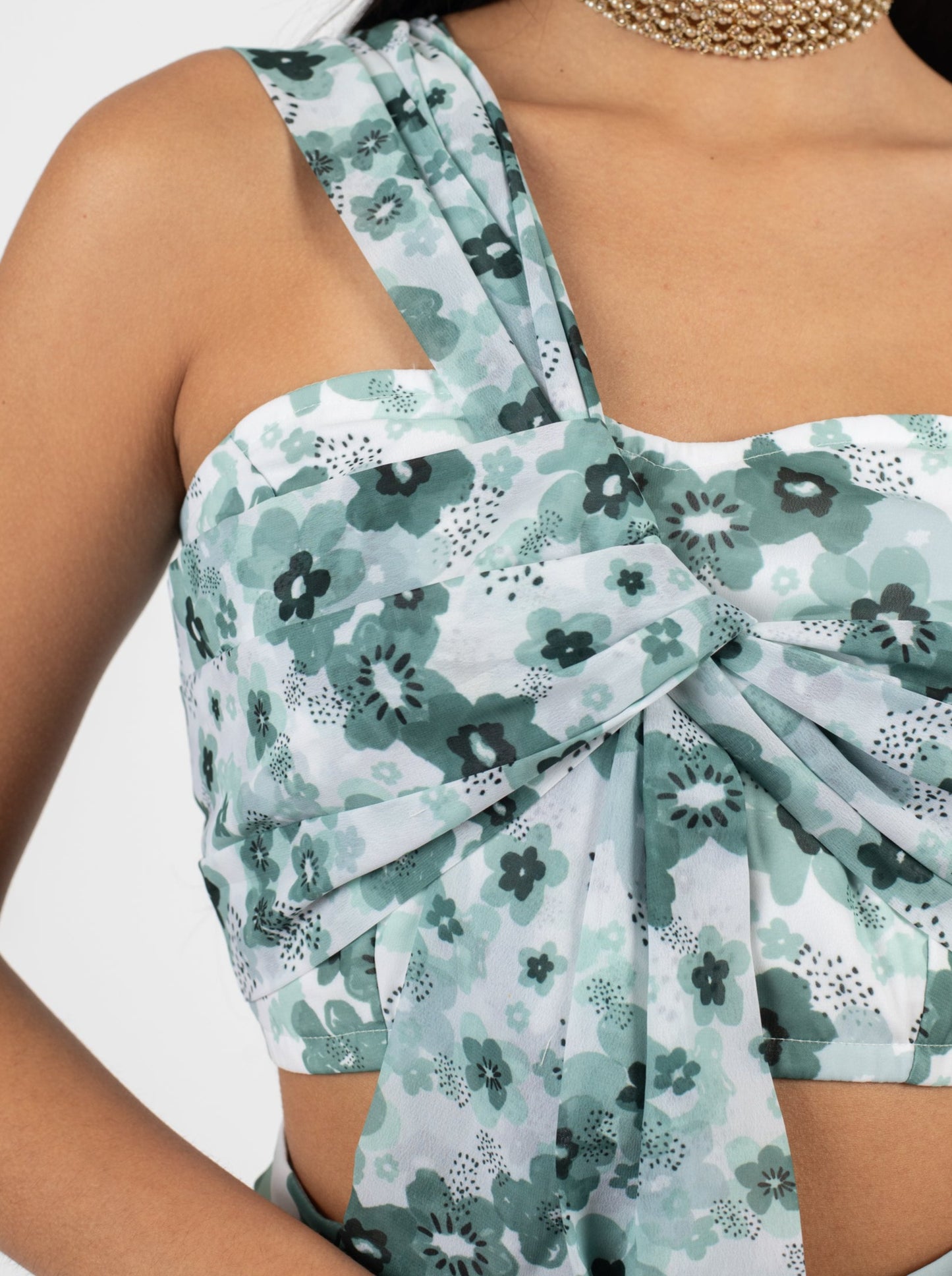 Teal Poppy Blouse