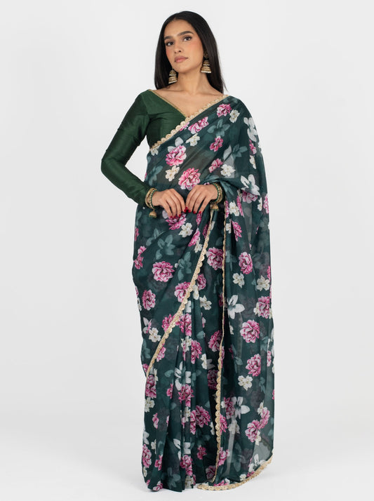 Emerald Melrose Easy-Drape Saree