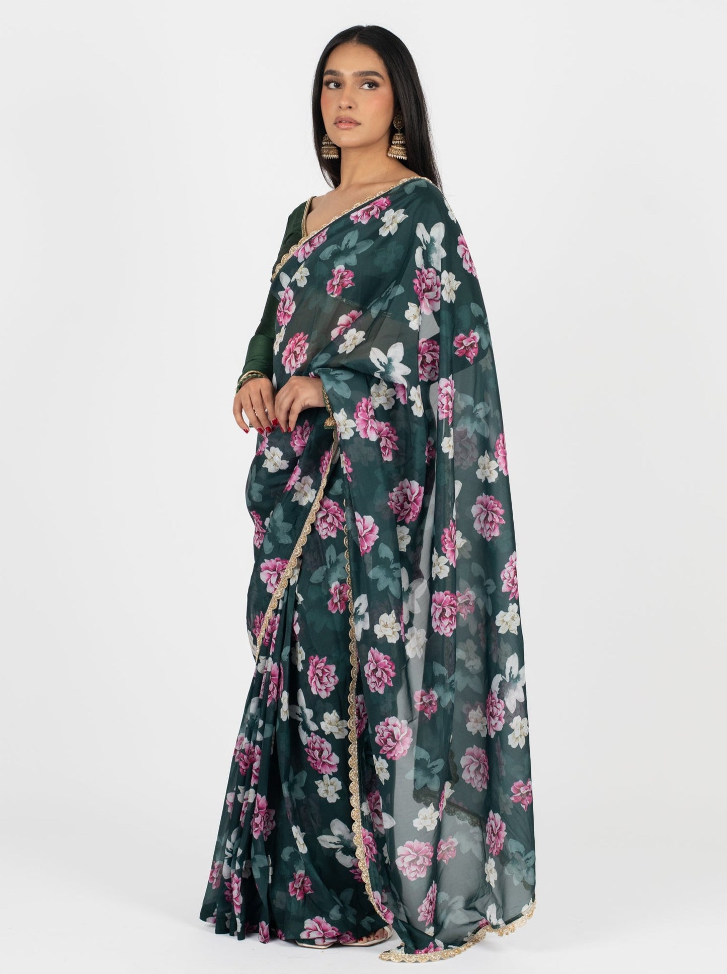 Emerald Melrose Easy-Drape Saree