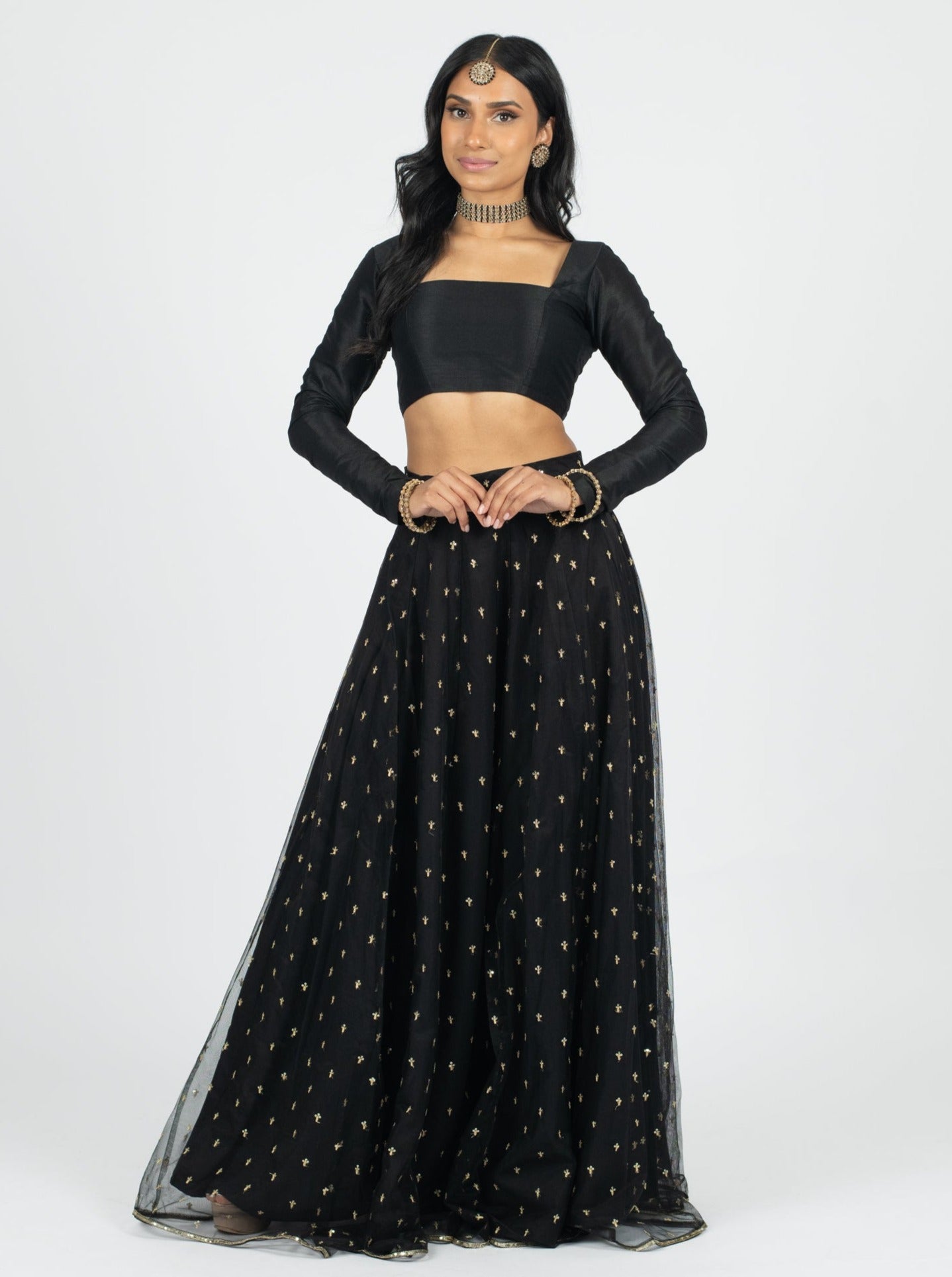 Black skirt lehenga outlet