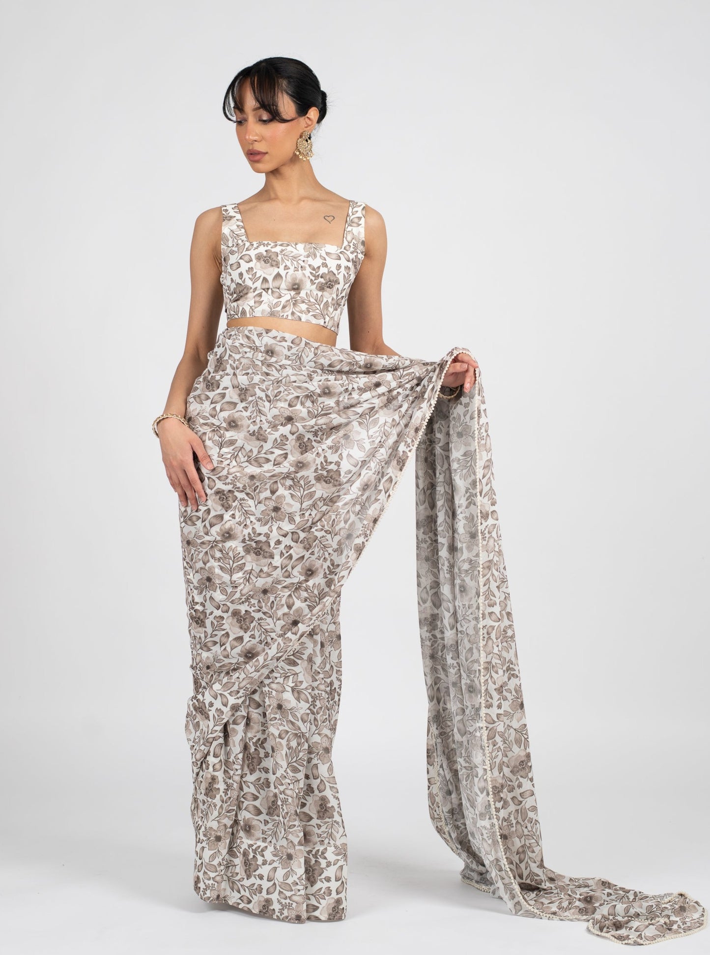Taupe Lily Saree