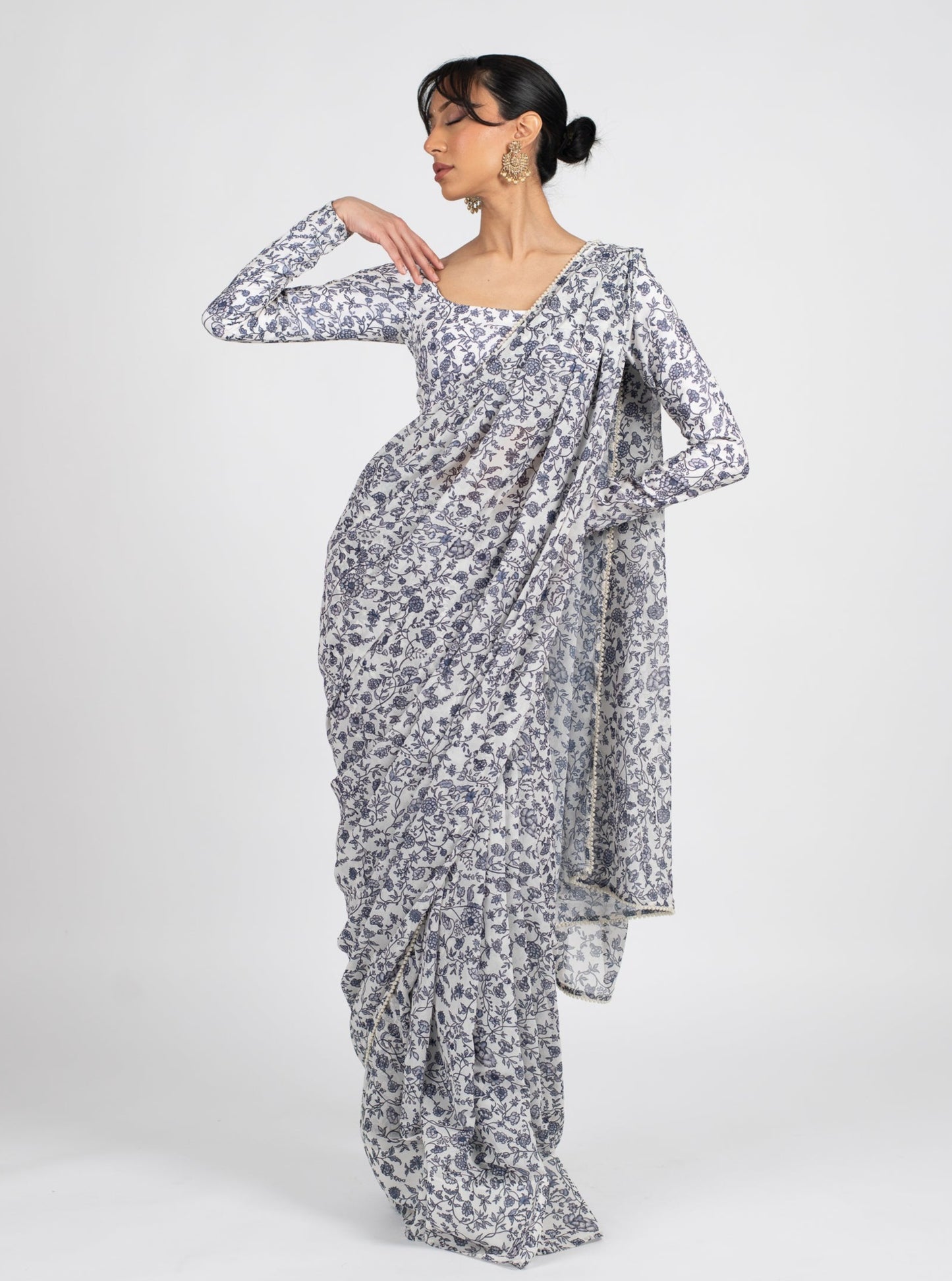 Navy Oasis Saree