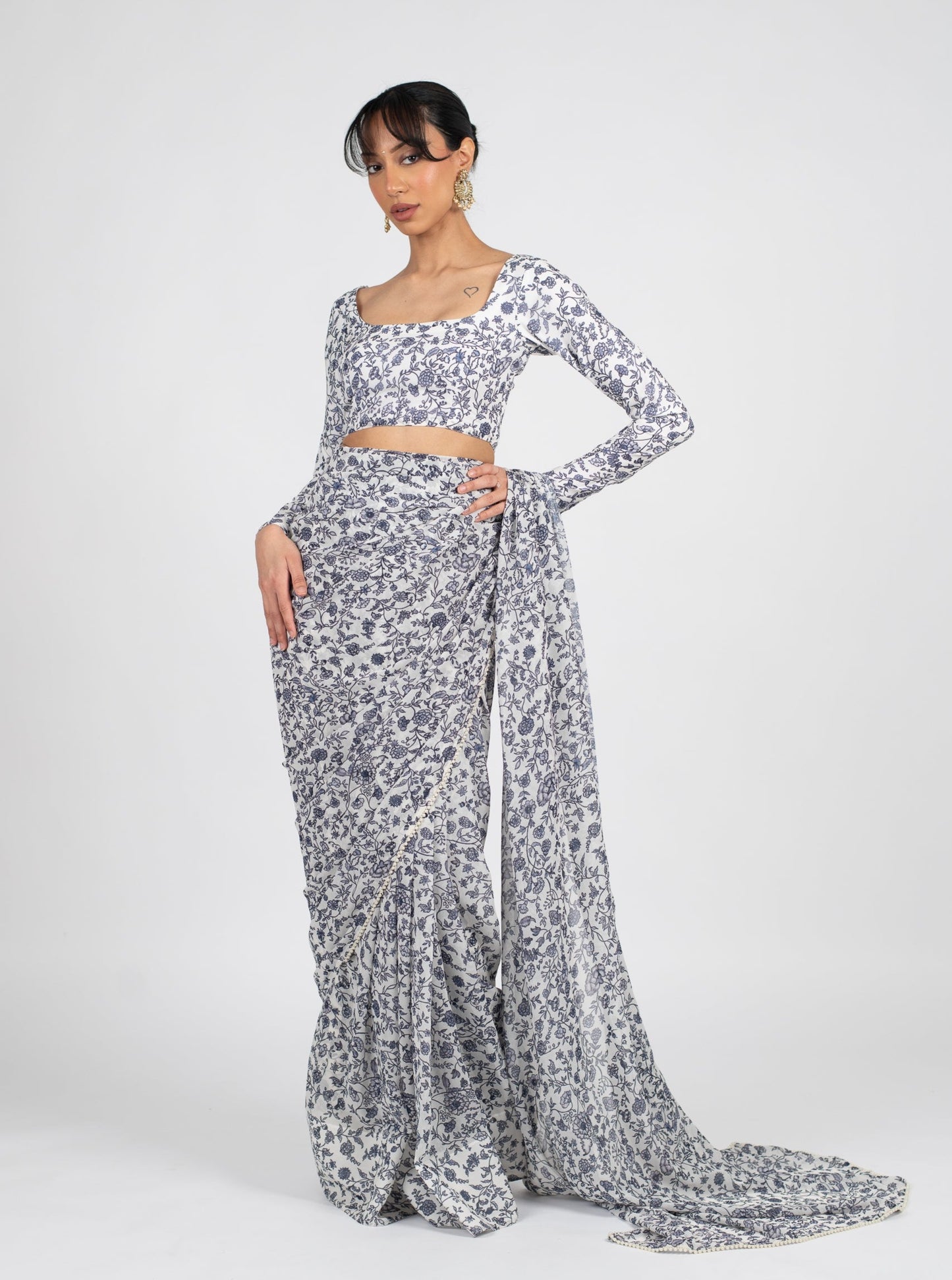 Navy Oasis Saree