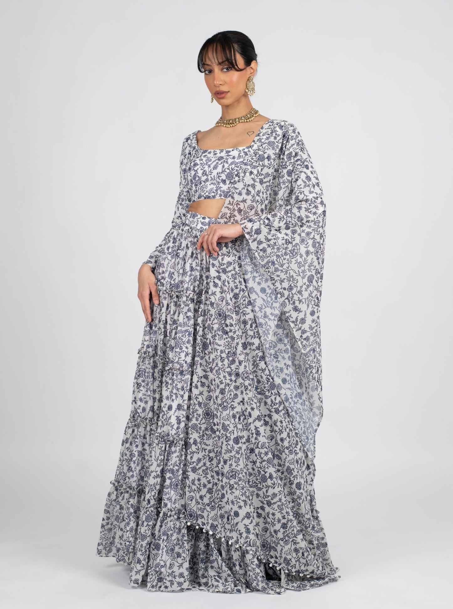 Navy Oasis Dupatta